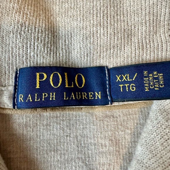 Cream shawl collar men’s Polo Ralph Lauren 100% cotton Sweater. Size XXL - Picture 4 of 5